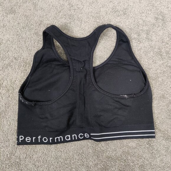 Calvin Klein Performance Women's Sport Bra Size L Black Racerback Padded Workout - Picture 2 of 5